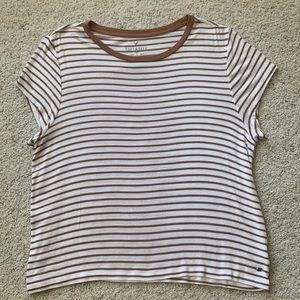American Eagle Rust and White Stripe Top